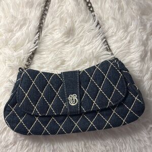 Quilted denim Vera Bradley shoulder bag with chain handle